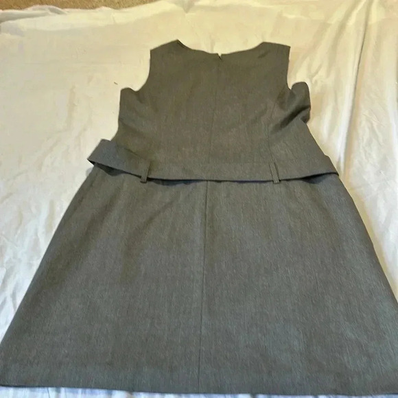 Gianni Bini Womens Belted Pocketed Wool Business Midi Dress size 12 Gray - Picture 6 of 6